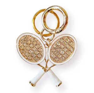 Double Tennis Rackets Keychain