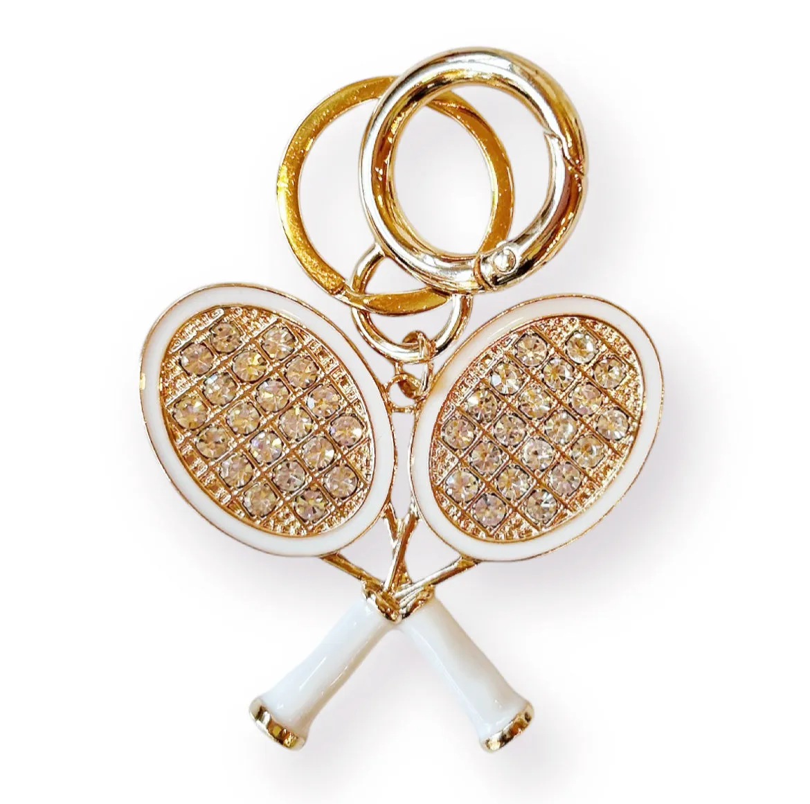 Double Tennis Rackets Keychain