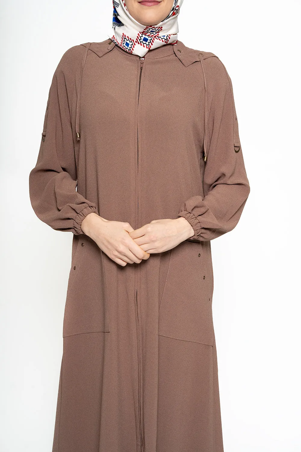 Earthy Pocketed Modest Turkish Jilbab | Brown