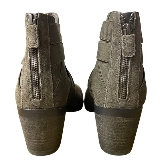 Eileen Fisher Willis Suede Bootie Stretch Straps Brown Sz 9.5