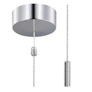 ElekTek Premium Chrome Bathroom Light Pull Switch Kit and Chain Bundle