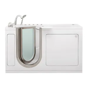 Ella Ultimate 30"x60" Acrylic Air and Hydro Massage   Independent Foot Massage Walk-In-Bathtub, Left Inward Swing Door, Heated Seat, 5 Piece Fast Fill Faucet, 2" Dual Drain