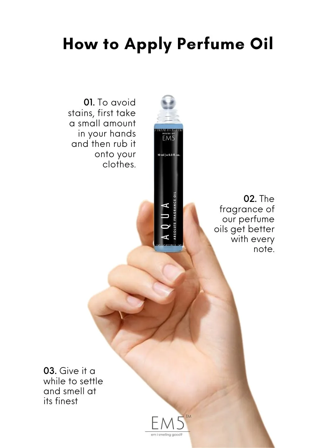 EM5™ Aqua Perfume Oil Roll On (Attar) 90% Concentrate Non-Alcoholic for Men and Women, Strong and Long Lasting | Aromatic Fresh Spicy Fragrance Perfume Oil | 10ml Roll-On Easy to Carry and Travel Friendly