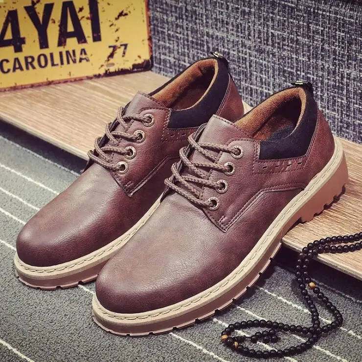 England Luxury Leather Shoes Men Formal Dress Fashion Oxfords Spring Autumn New Low-cut Lace-up Non-slip Outdoor Mens Shoes