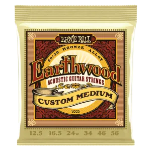 Ernie Ball Earthwood Custom Medium 80/20 Bronze Acoustic Guitar Strings 12.5-56