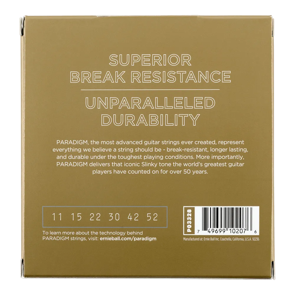Ernie Ball Paradigm Light 80/20 Bronze Acoustic Guitar Strings 11-52 Gauge, 3 Pack