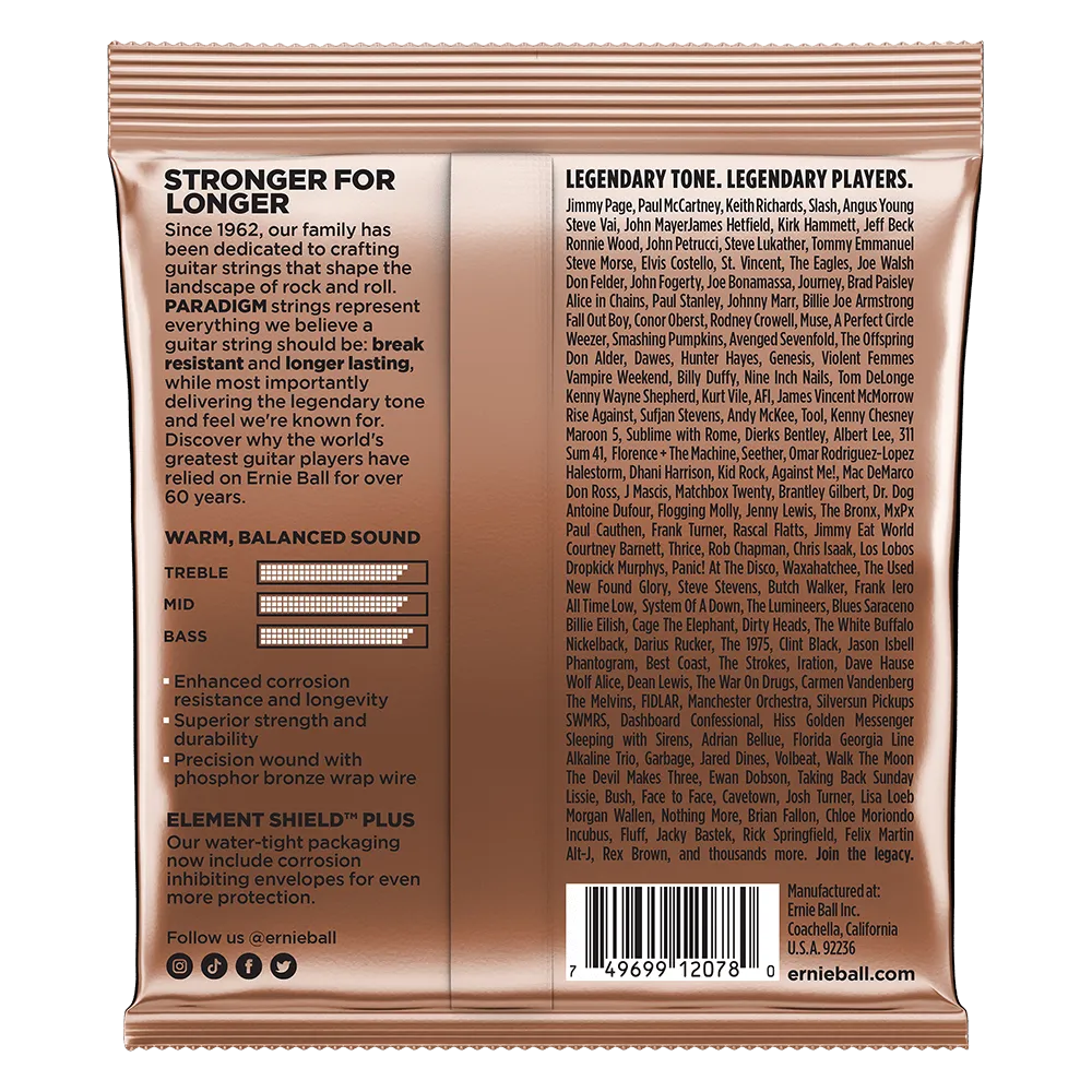 Ernie Ball Paradigm Light Phosphor Bronze Acoustic Guitar Strings 11-52 Gauge