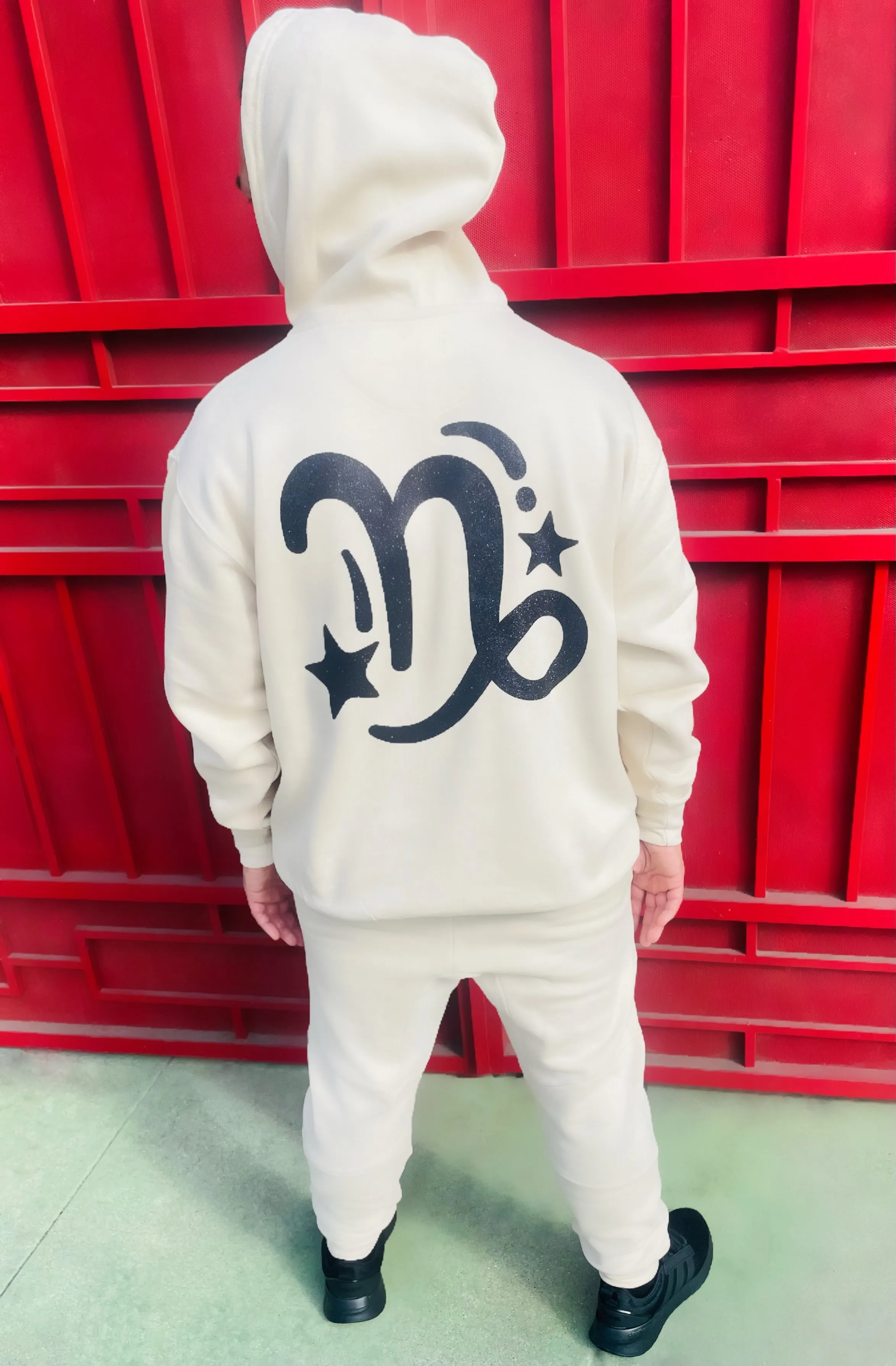 F.A. Unisex Signature Capricorn Zodiac Jogging Set (Beige & Black Sparkle)