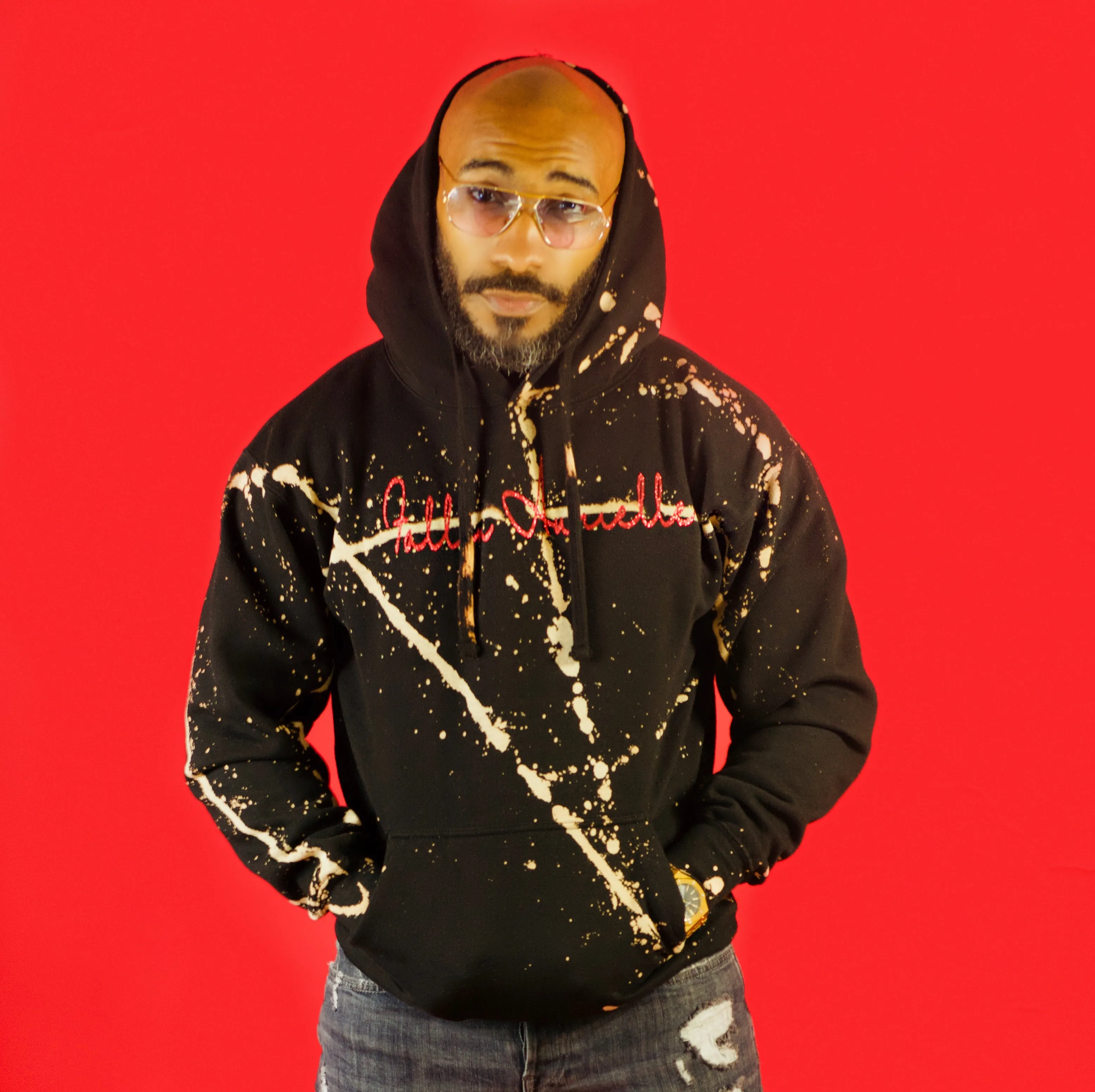 Fallon Aurielle Unisex Signature Acid Wash Hoodie (Black)