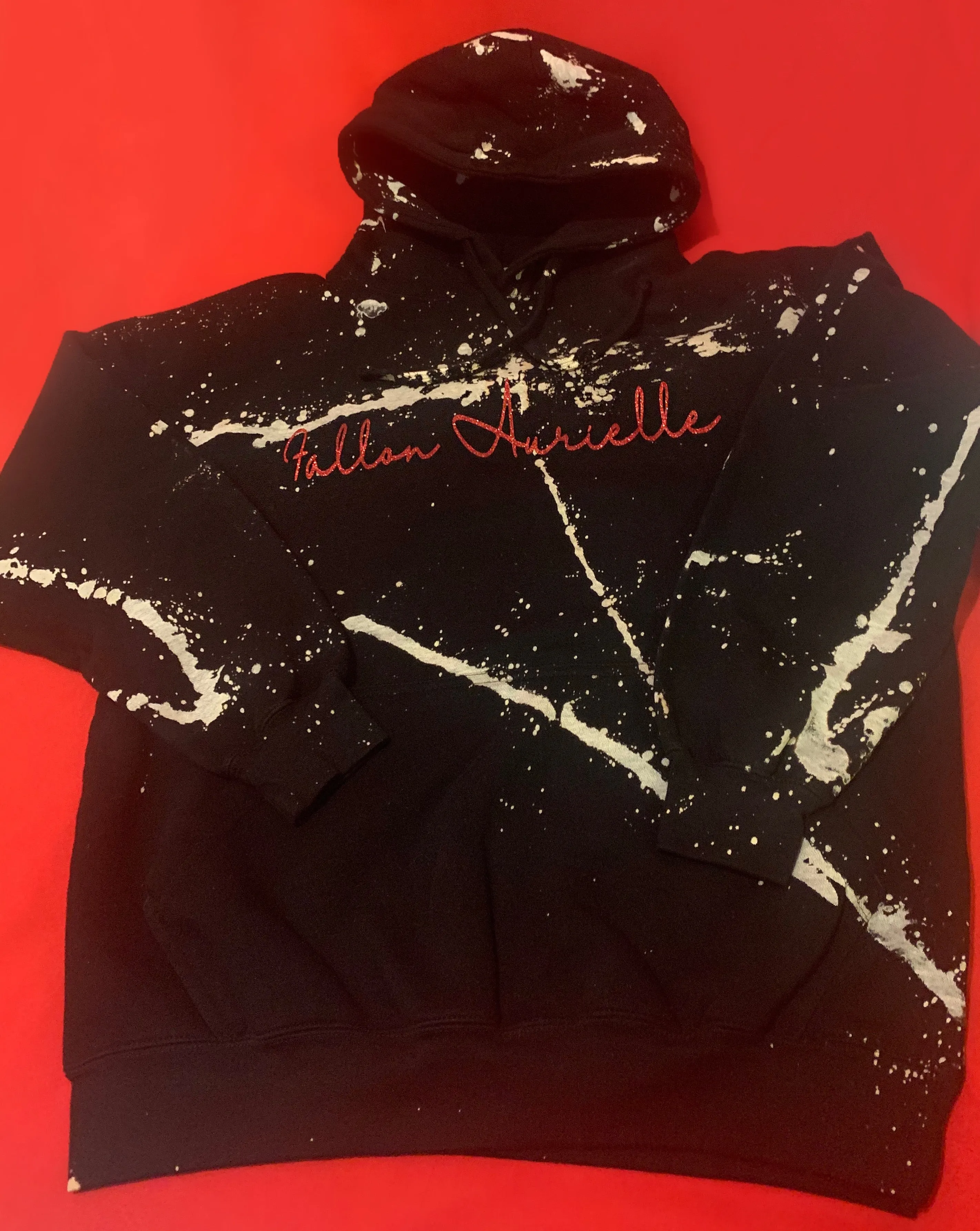 Fallon Aurielle Unisex Signature Acid Wash Hoodie (Black)