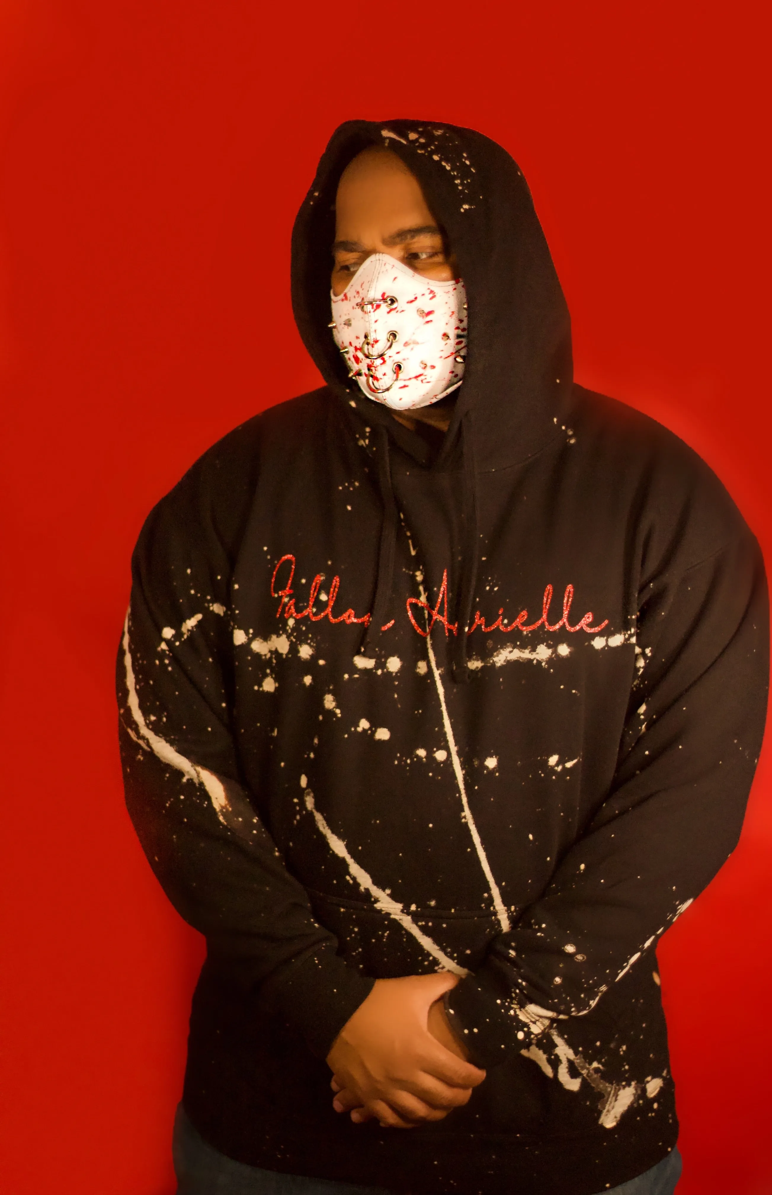 Fallon Aurielle Unisex Signature Acid Wash Hoodie (Black)