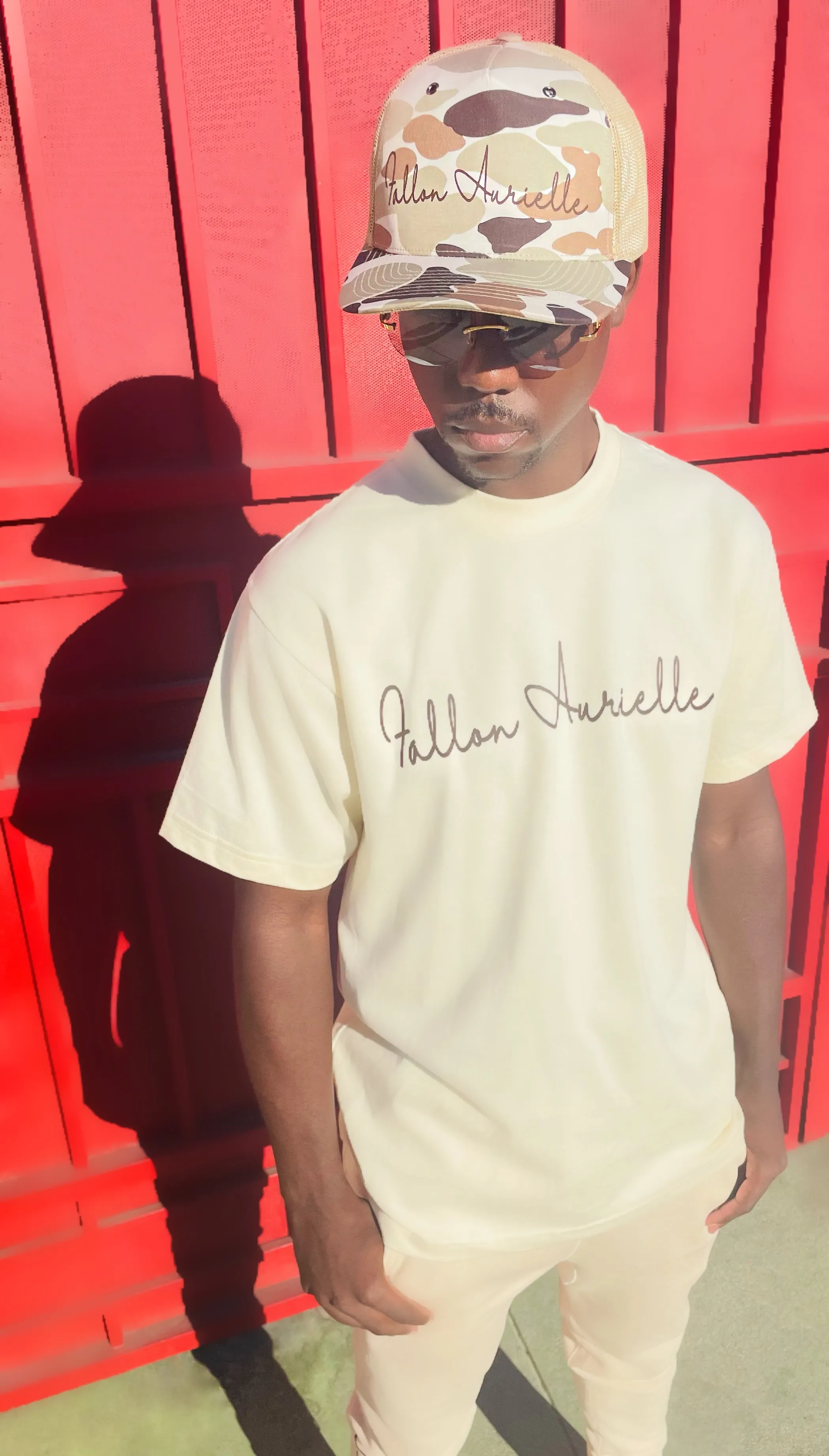 Fallon Aurielle Unisex Signature Classic Joggers (Cream & Chocolate Brown)