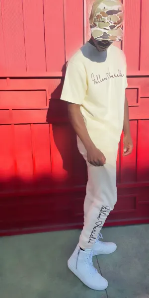 Fallon Aurielle Unisex Signature Classic Joggers (Cream & Chocolate Brown)