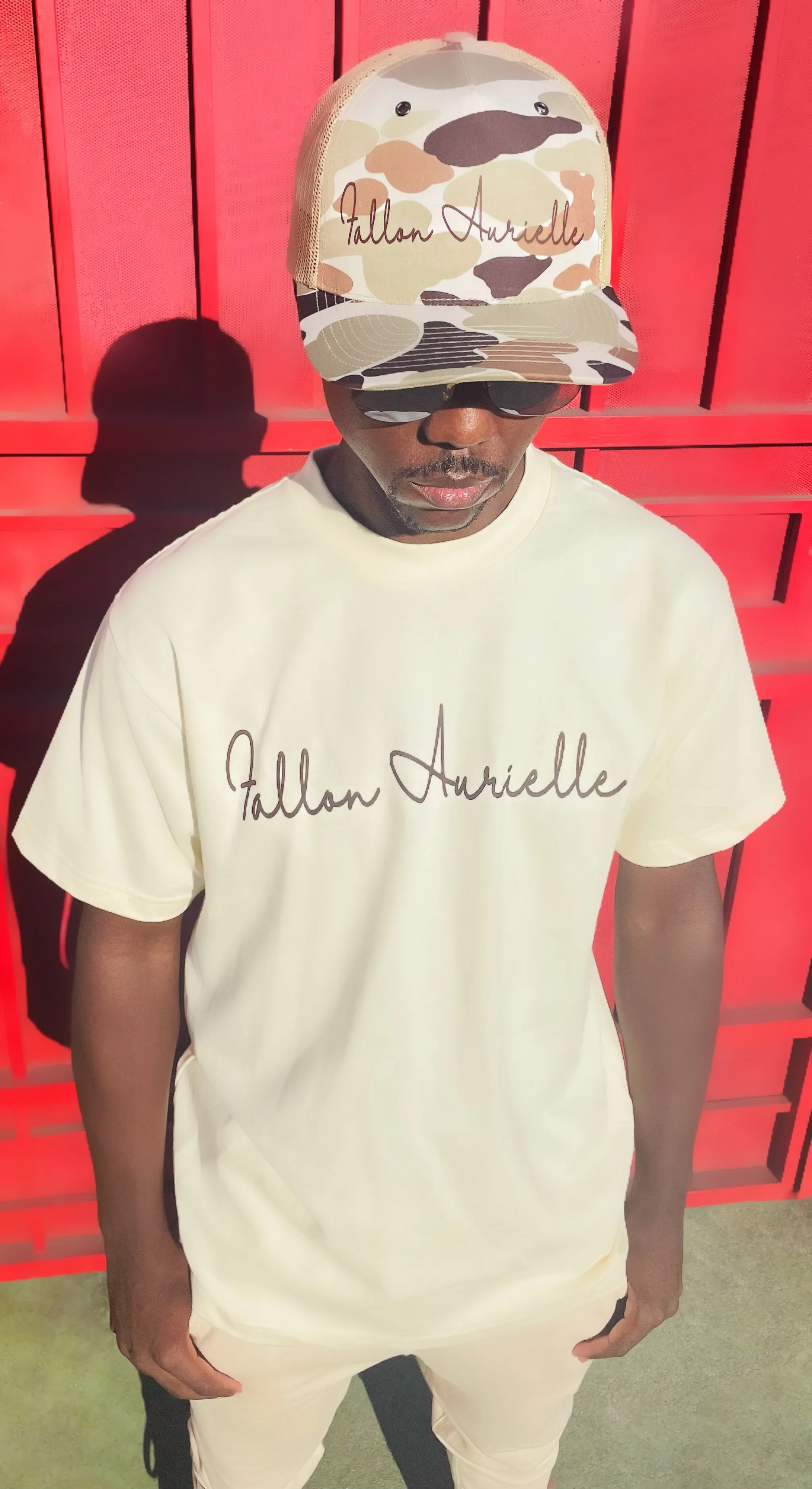 Fallon Aurielle Unisex Signature Classic Joggers (Cream & Chocolate Brown)