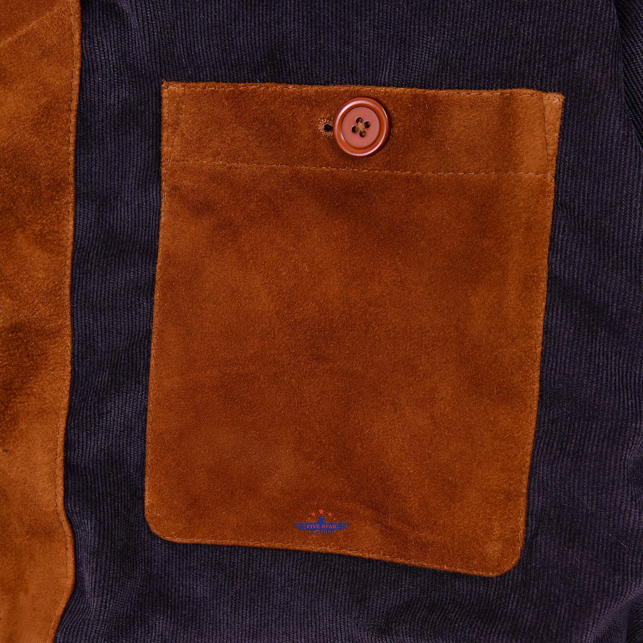 FiveStar Leather Trucker Western style Goat Suede Men Jacket Tan Brown