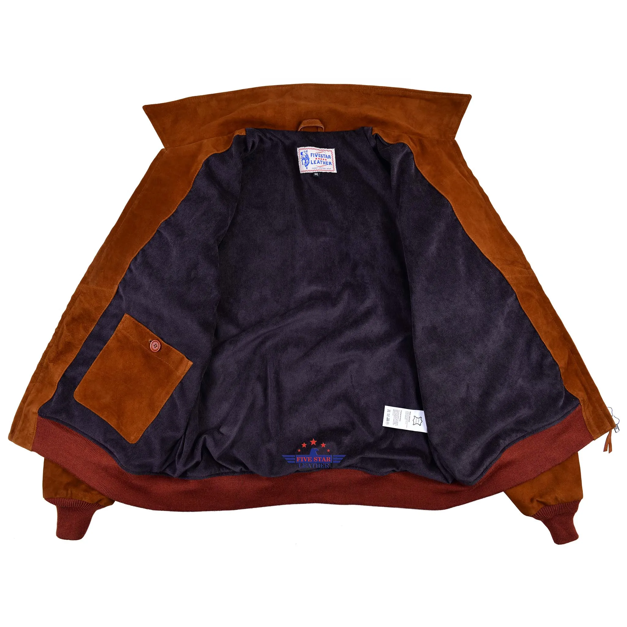 FiveStar Leather Trucker Western style Goat Suede Men Jacket Tan Brown