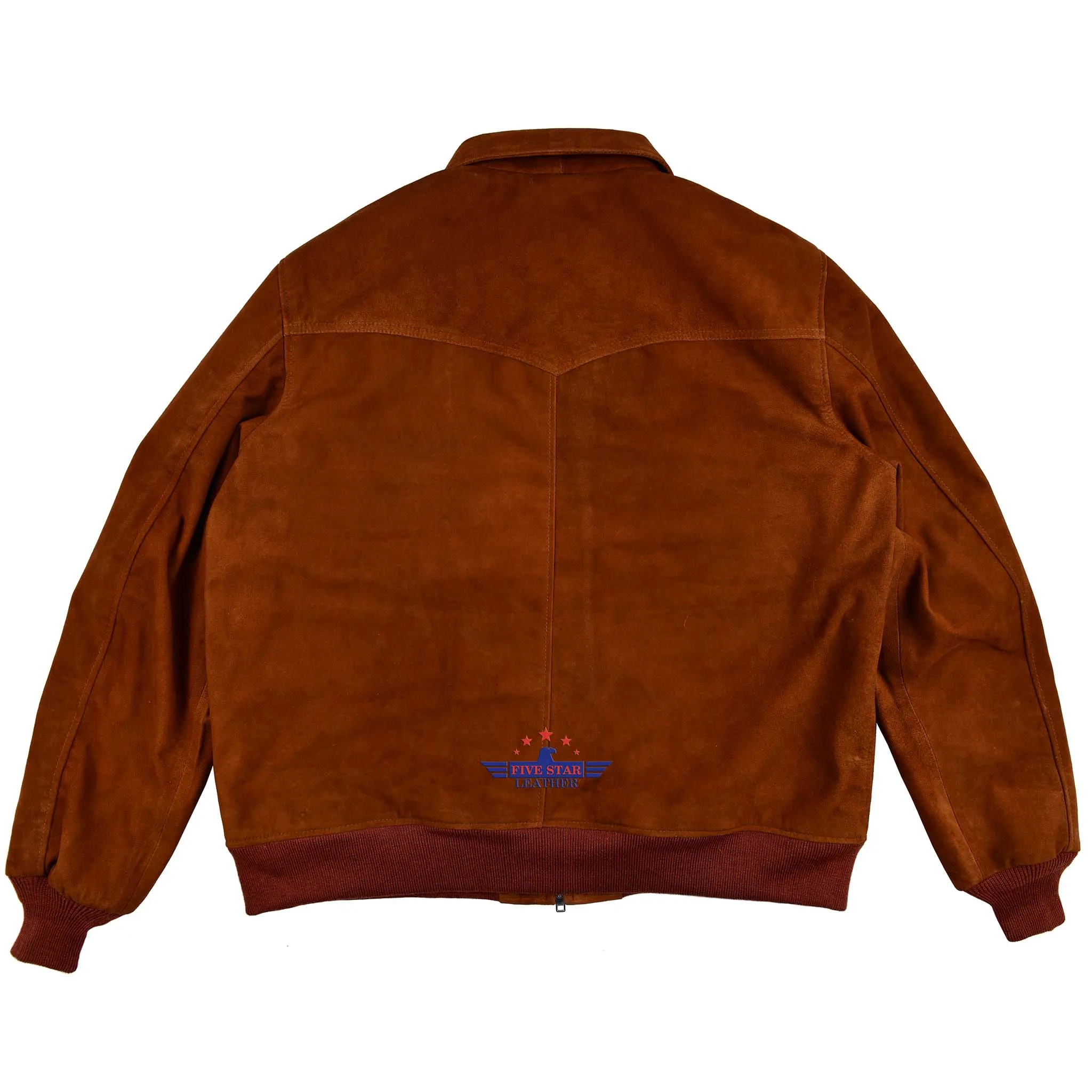 FiveStar Leather Trucker Western style Goat Suede Men Jacket Tan Brown