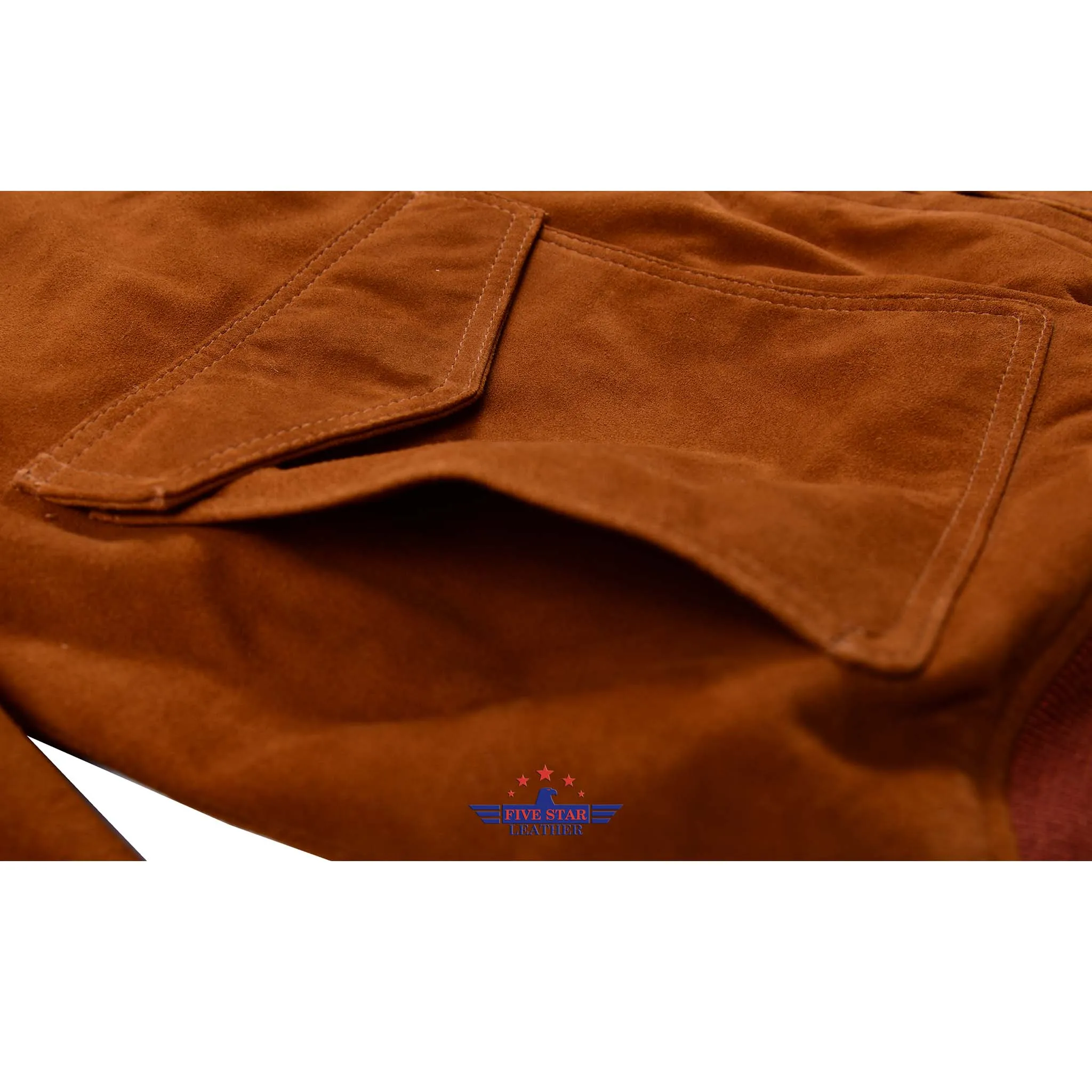 FiveStar Leather Trucker Western style Goat Suede Men Jacket Tan Brown