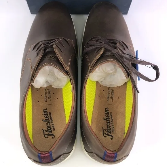FLORSHEIM Men's Transit Cap-Toe Leather Oxfords- Brown, Size US 11M