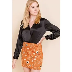FRANCESCA’S Brown Faux Suede Mini Skirt MEDIUM