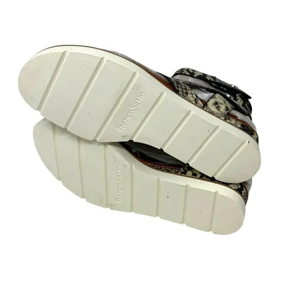 Franco Sarto Daven Strappy Sandal Roccia Snake Faux Leather Size 7.5 NWT $110