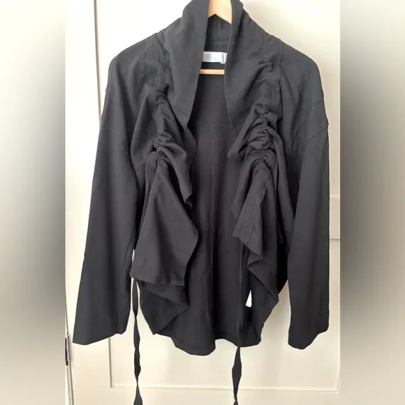 Free People Beach Camille Adjustable Coverup Cardigan NWOT XS Black