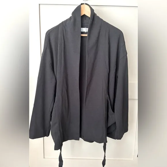 Free People Beach Camille Adjustable Coverup Cardigan NWOT XS Black