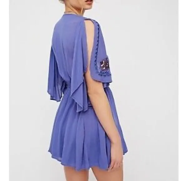 Free People Cora Embroidered Boho Mini Tunic Dress