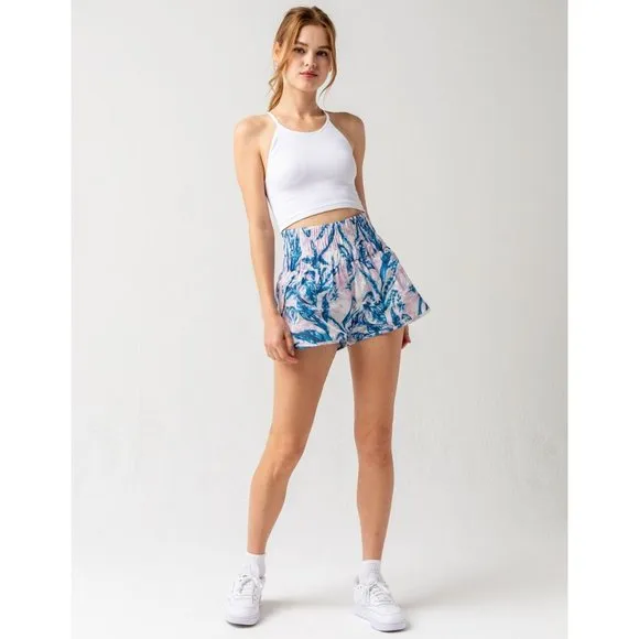 Free People FP Movement The Way Home Shorts in White Combo - Size S