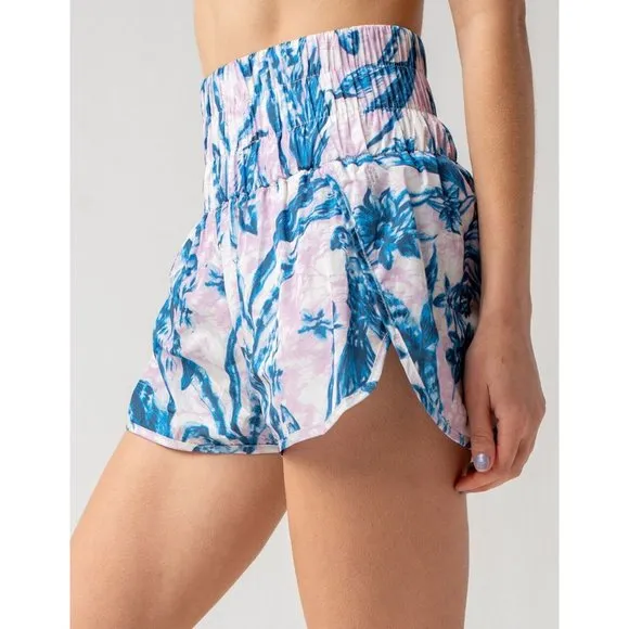 Free People FP Movement The Way Home Shorts in White Combo - Size S