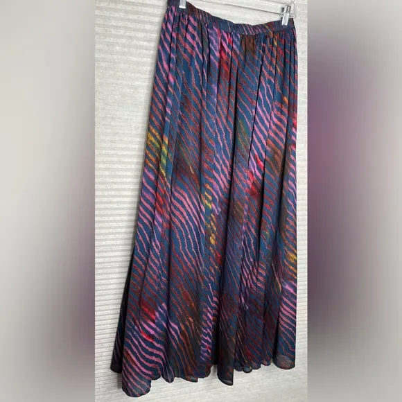 Free People True to You Navy Blue Print Maxi Skirt Size S