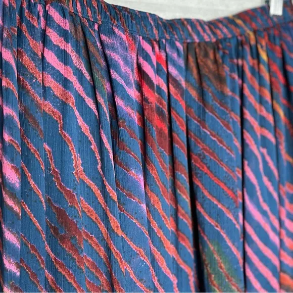 Free People True to You Navy Blue Print Maxi Skirt Size S