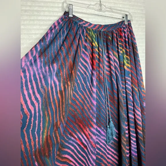Free People True to You Navy Blue Print Maxi Skirt Size S