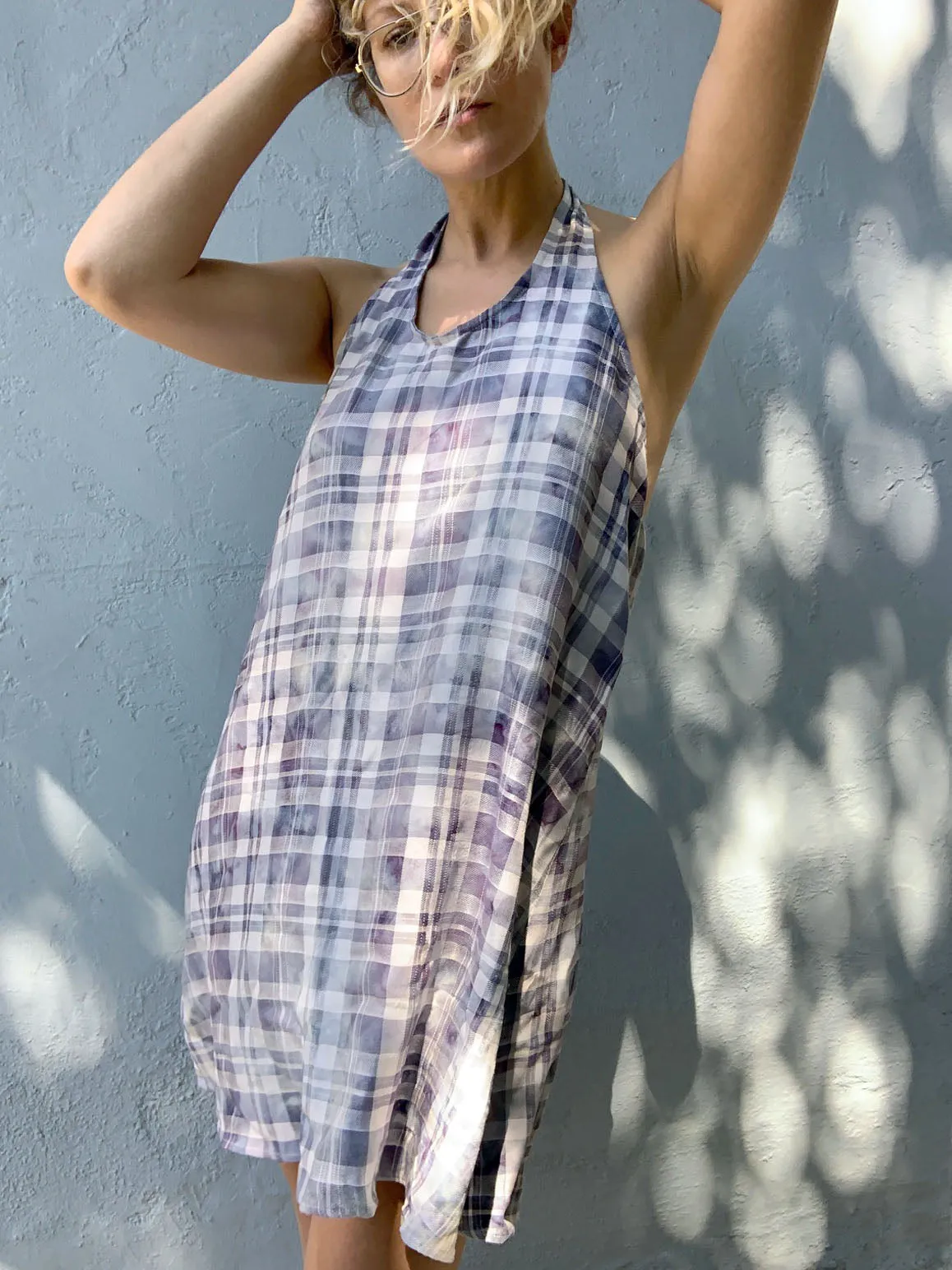 Gala Sundress | Plaid/Indigo