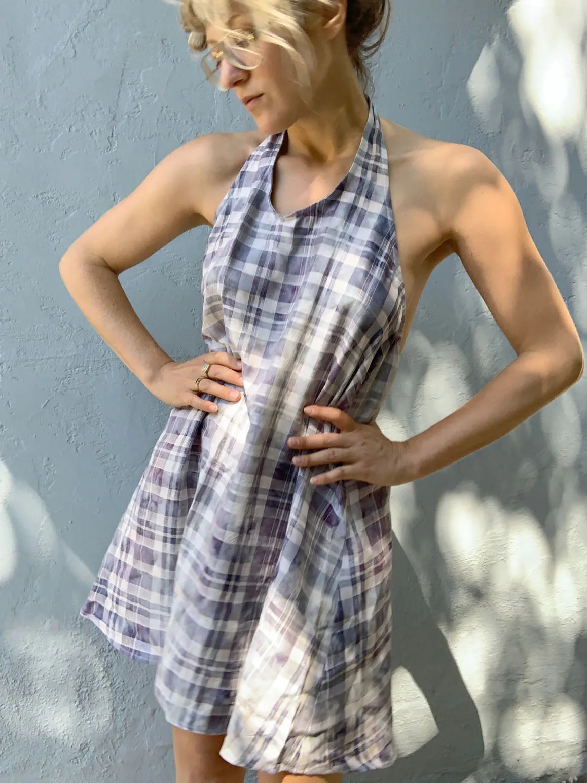 Gala Sundress | Plaid/Indigo