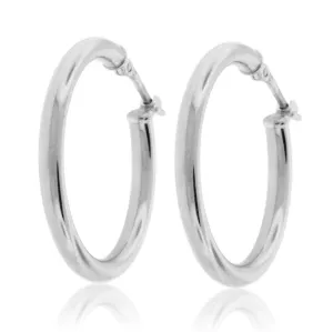 Gold Polished Tube Hoop Earrings