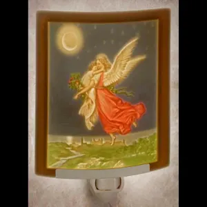 Guardian Angel Porcelain Night Light Curved 5 1/2"
