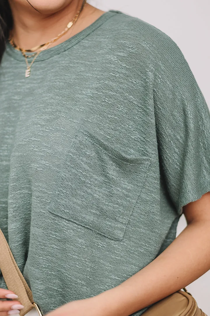 Hacci Luxe Pocket Top | Ash Jade