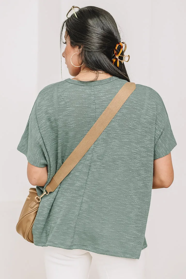 Hacci Luxe Pocket Top | Ash Jade