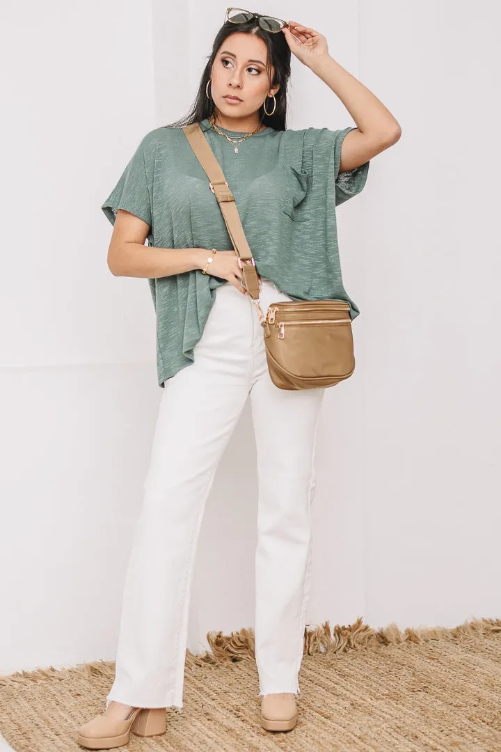 Hacci Luxe Pocket Top | Ash Jade