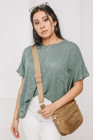 Hacci Luxe Pocket Top | Ash Jade