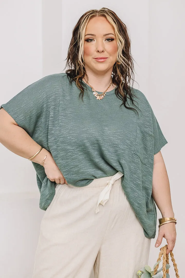 Hacci Luxe Pocket Top | Ash Jade