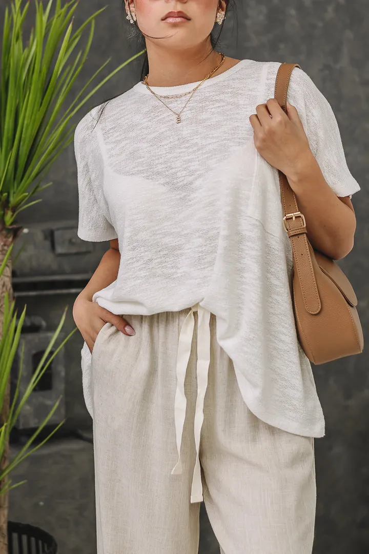 Hacci Luxe Pocket Top | Off White
