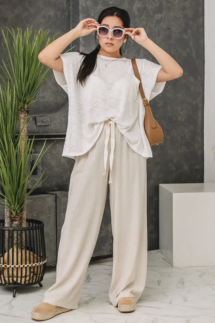 Hacci Luxe Pocket Top | Off White
