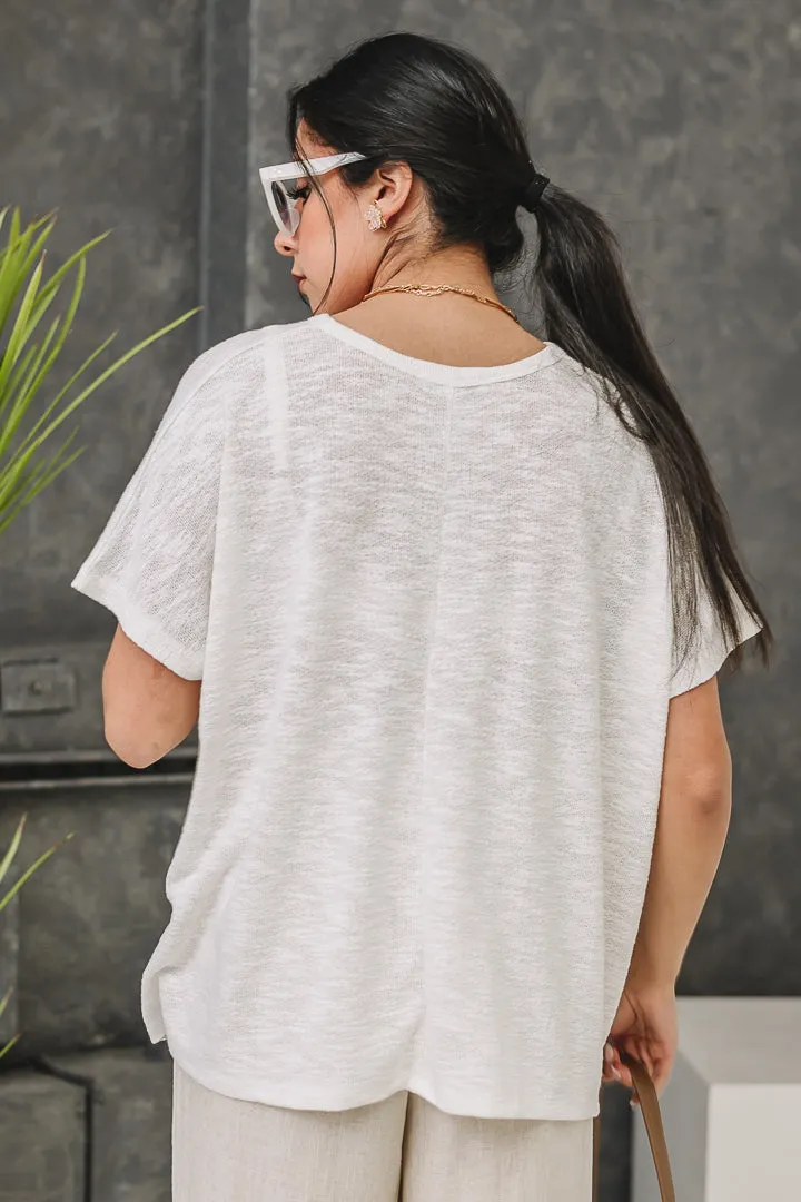Hacci Luxe Pocket Top | Off White