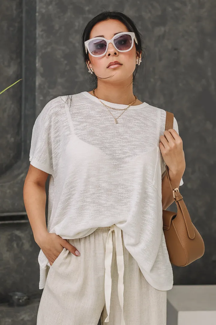 Hacci Luxe Pocket Top | Off White