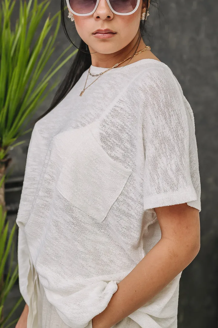 Hacci Luxe Pocket Top | Off White
