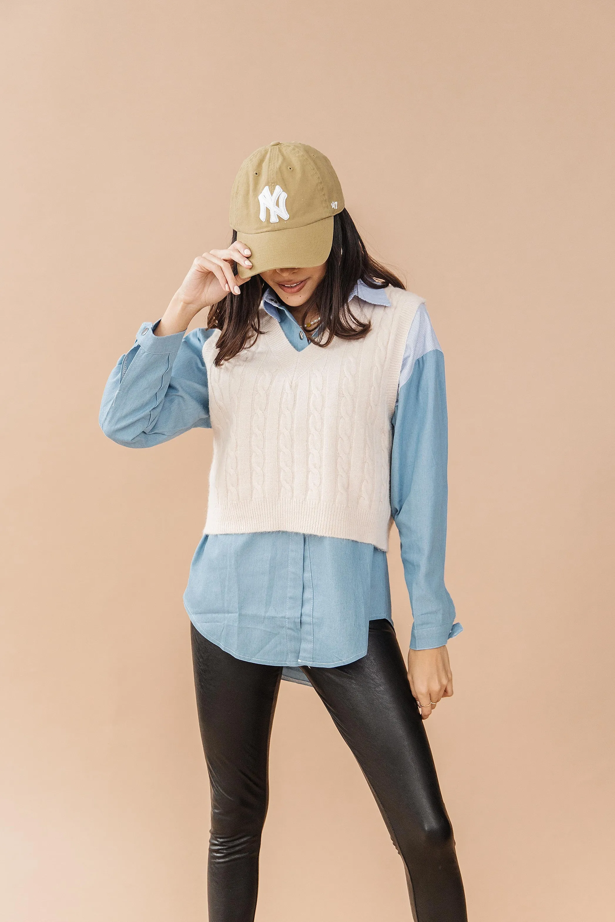 Hailey Denim Button-Up Top