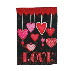 Hanging Love Hearts House Textured Suede,13es10233