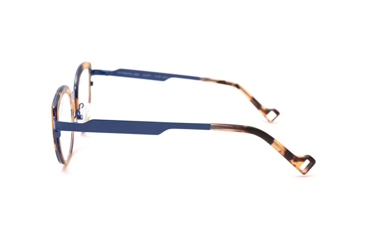 HARBOUR Matte Tortoise & Navy Blue Cateye Reading Glasses, Blue Light Glasses